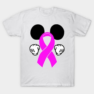 Mouse Ears Awareness Ribbon (Pink) T-Shirt